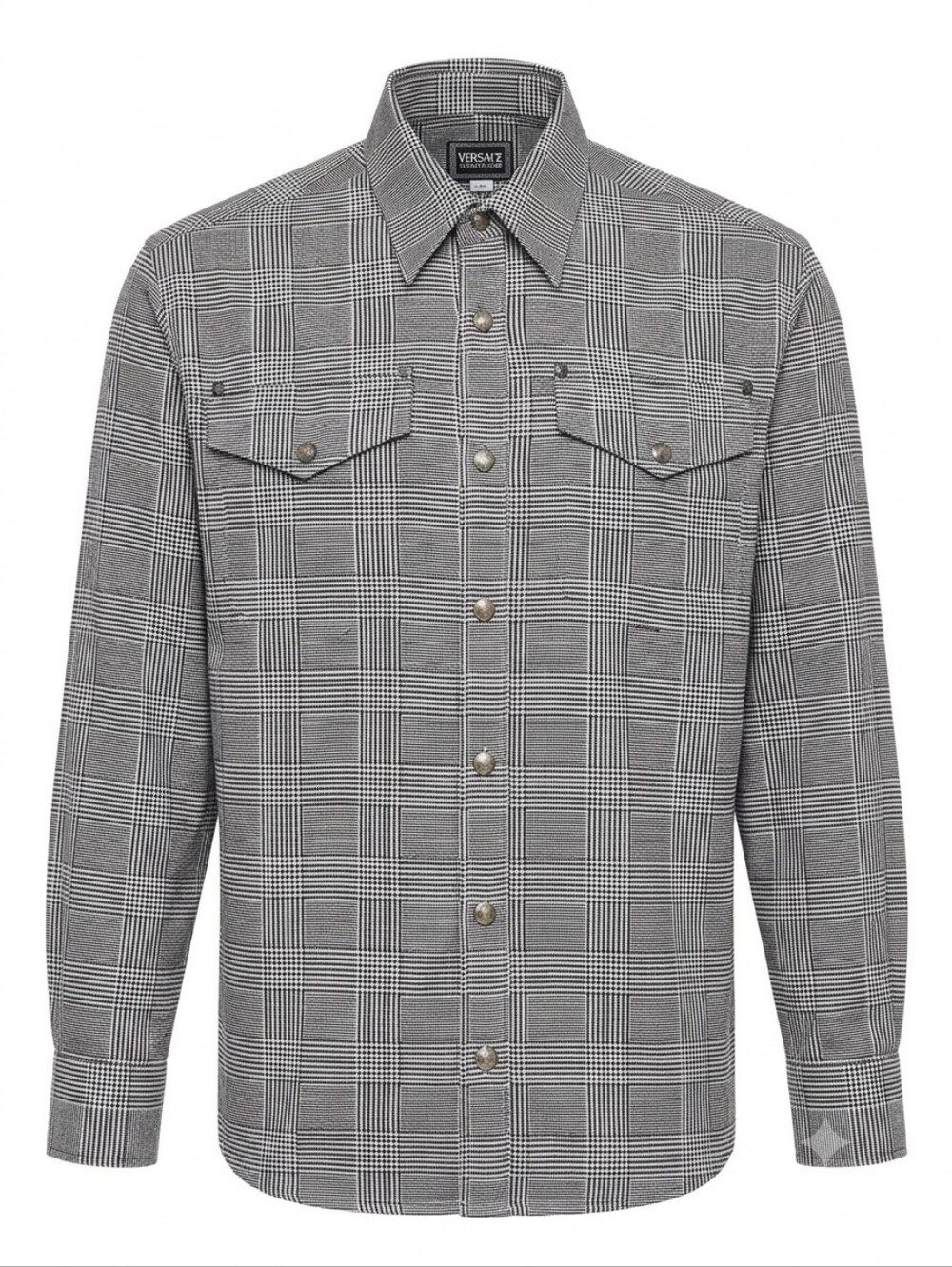 Vintage 90s Versace Jeans Couture Houndstooth Shirt Jacket Medusa S